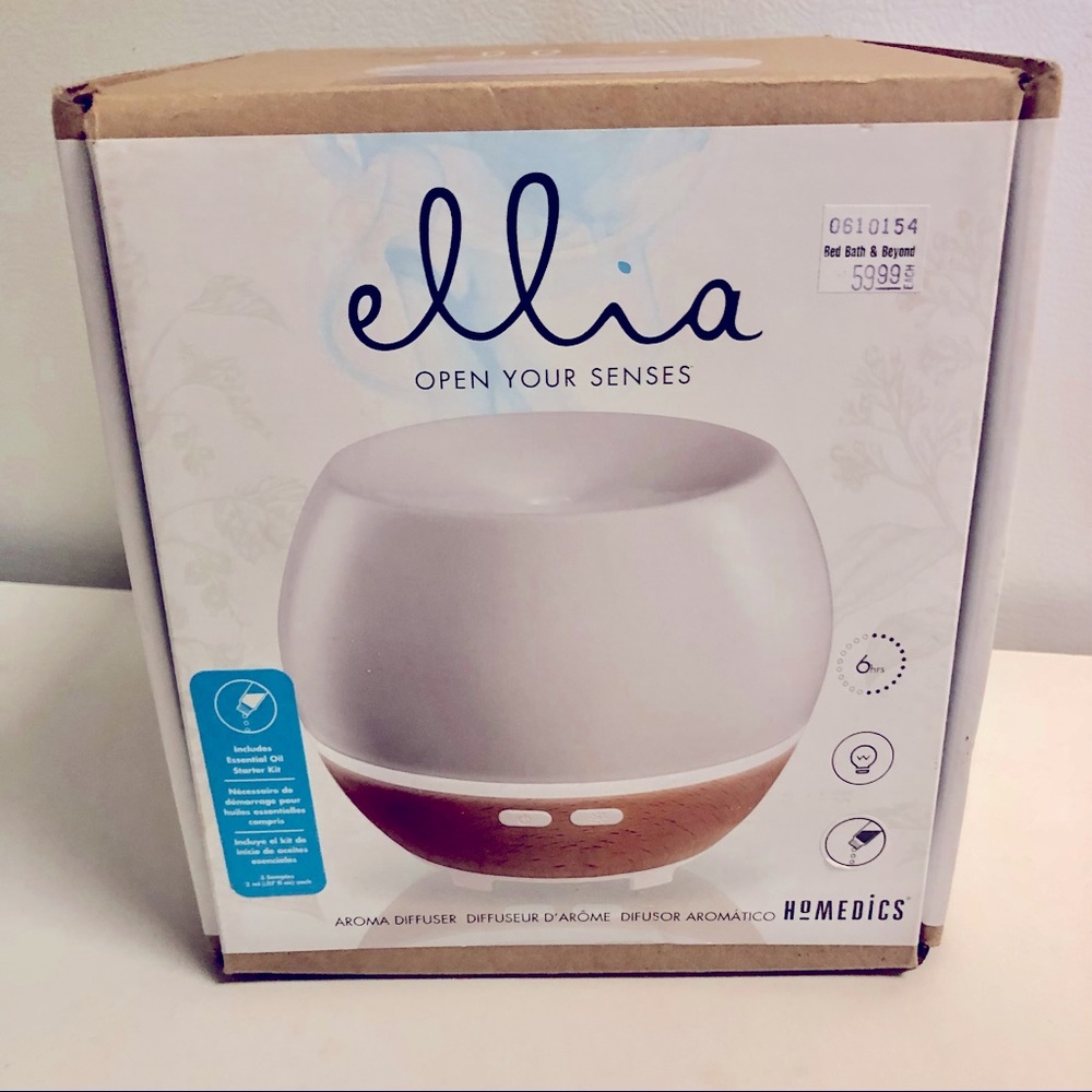 HOMEDICS “ELLIA” essential oil diffuser NEW IN UNOPENED BOX $59 originally